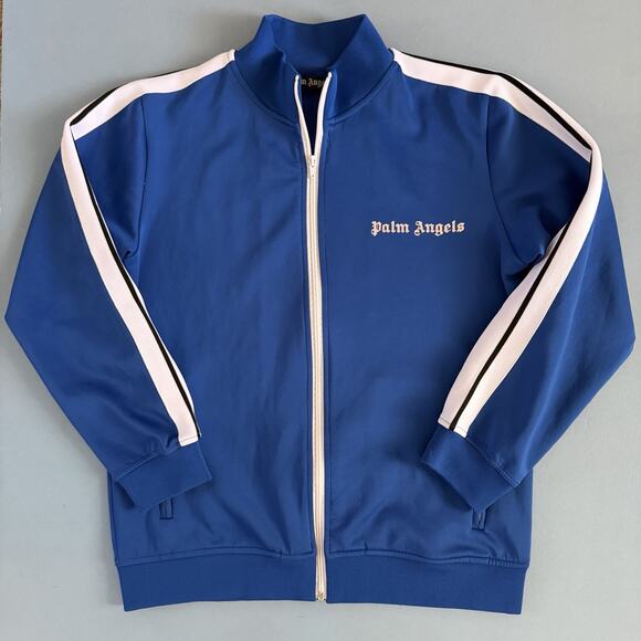 Palm Angels Other - Palm Angels Blue/White Zip Up Streetwear Unisex Classic Track Jacket